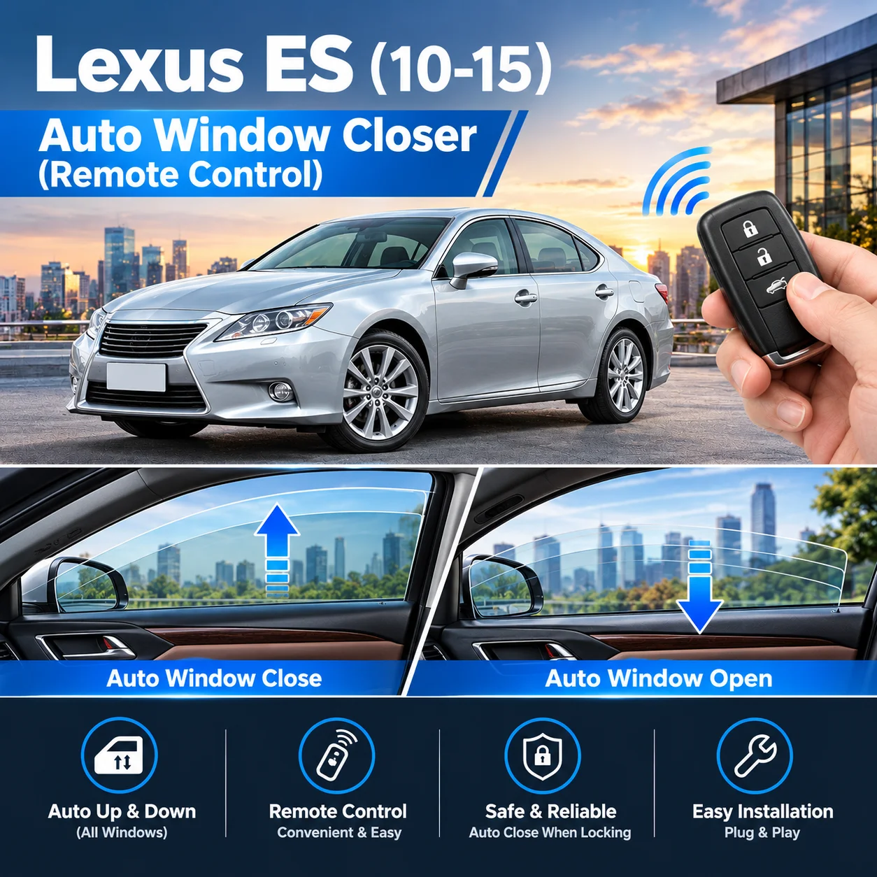 OBD Automatic Window Roll-Up/Close Module for Lexus ES (2010–2015)