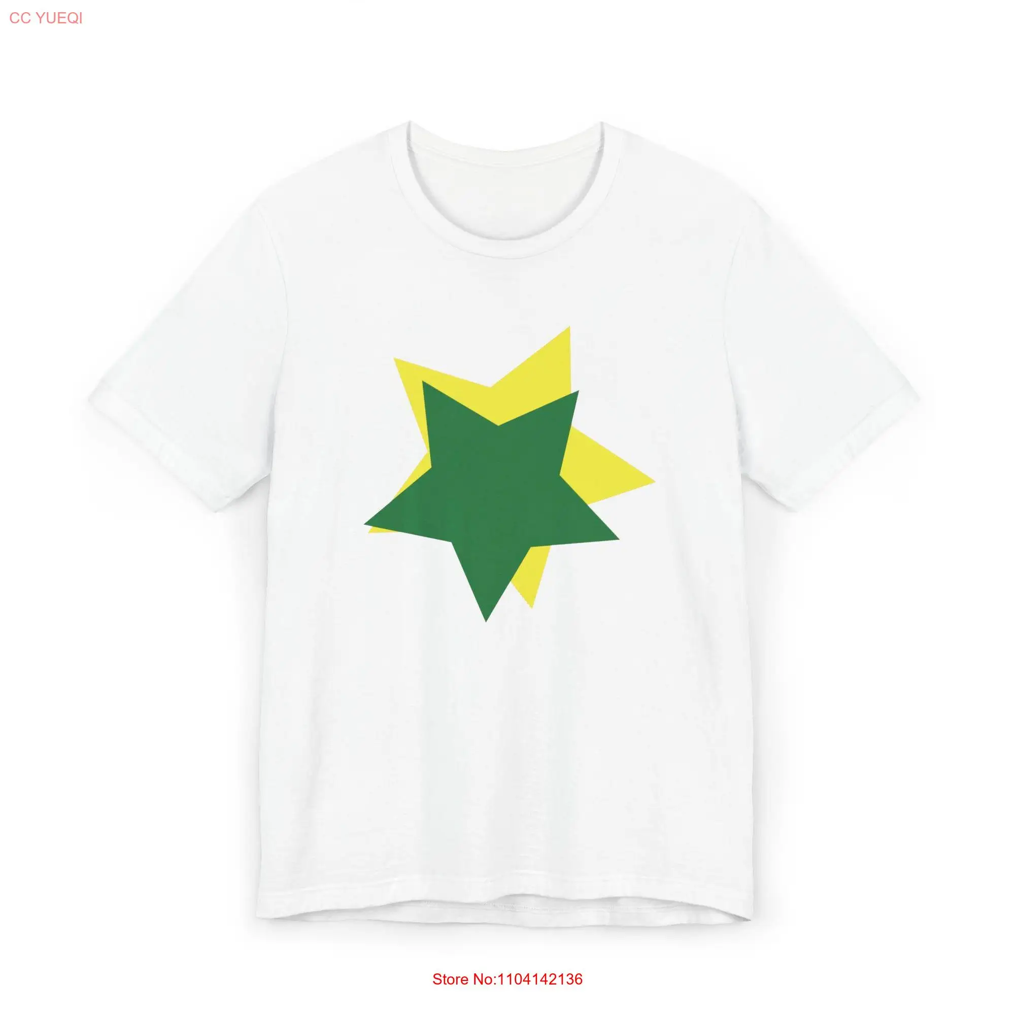 Jersey T Shirt with print of stars long or short sleeves