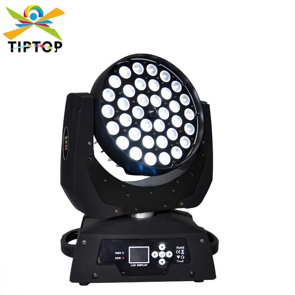 

TIPTOP TP-L620A Best Quality 36x12W Quad color RGBW 4in1Led Moving Head Light DMX 4Chs Control ZOOM Wash Stage Lighting 360W