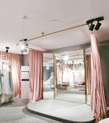 Gold Cabin Pole U-shaped Wedding Dress Hanger Display Rack Iron Curtain Rod For Bridal Shop,Dress Hall,Fitting Room Decor