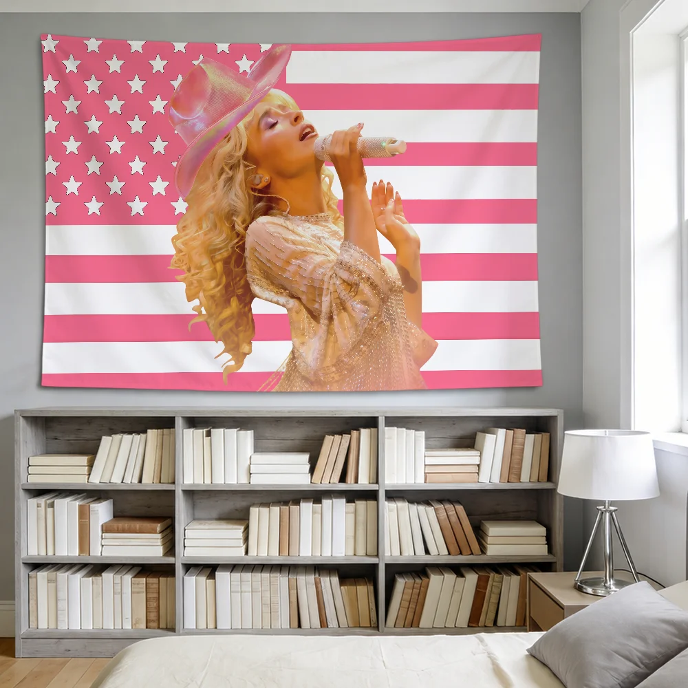 Singer Pink Pop Flag for S-Sabrina C-Carpenter Room Dorm Party Hogar Bedside Living Room Wall Hanging Garden Decor Banner Gift