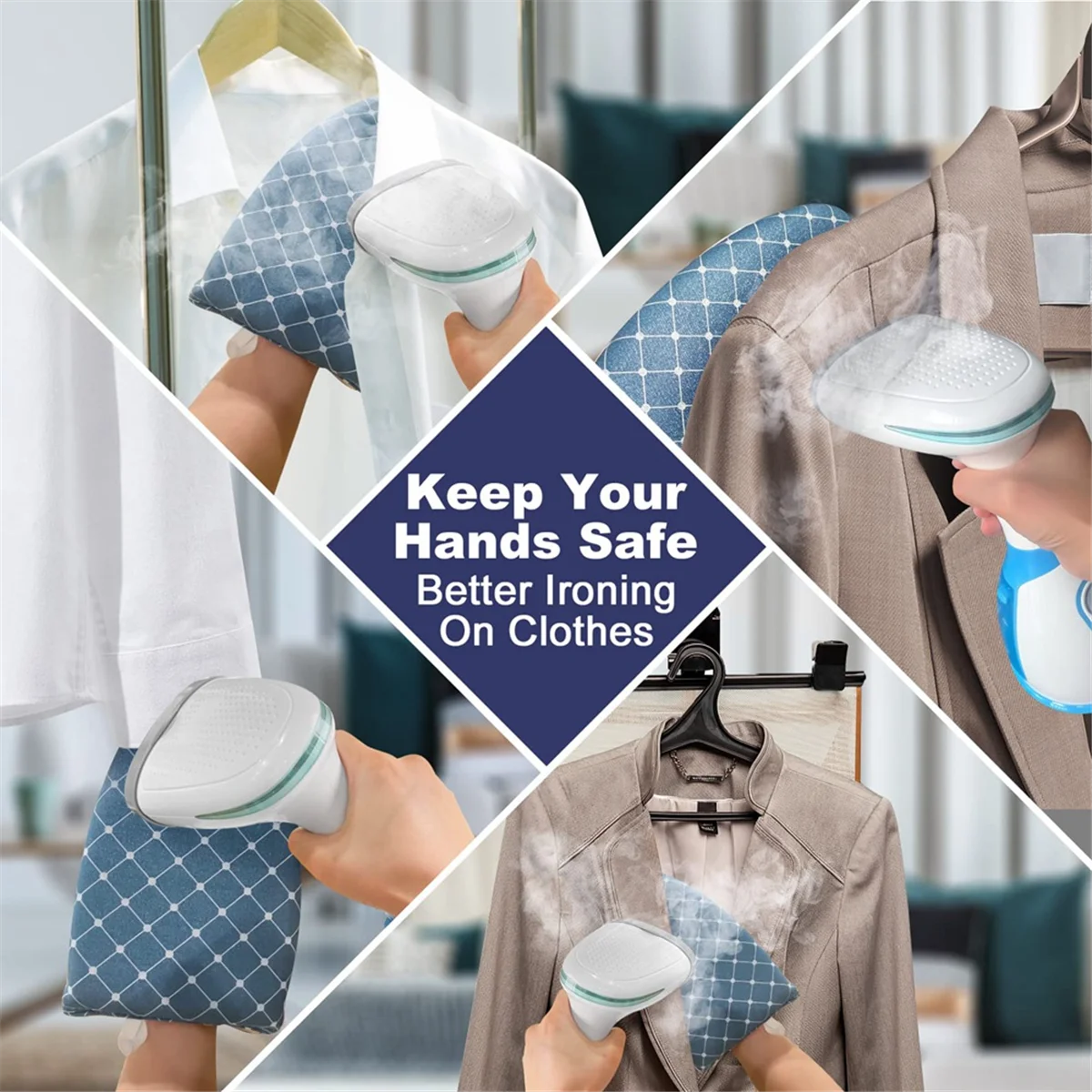 BISM Piroscafo per vestiti Piroscafo per indumenti portatile da 1100 W, Piroscafo portatile per tessuti per abbigliamento da viaggio con serbatoio da 280 ml Spina americana