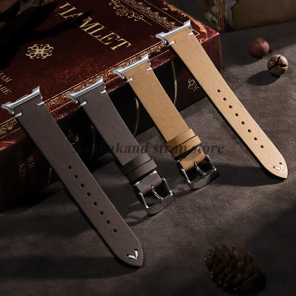 لساعة جالاكسي 8 الكلاسيكية 46 مللي متر رجال الأعمال سوار لساعة سامسونج جالاكسي 8 40 مللي متر 44 مللي متر حزام الساعات الجلدية البني حزام الساعات #5