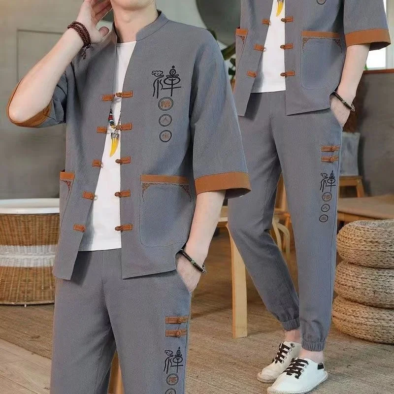 costume-d'ete-pour-homme-a-manches-courtes-style-tang-traditionnel-chinois-a-col-montant-style-bouddhiste-decontracte-en-coton-et-lin-mode-jeune