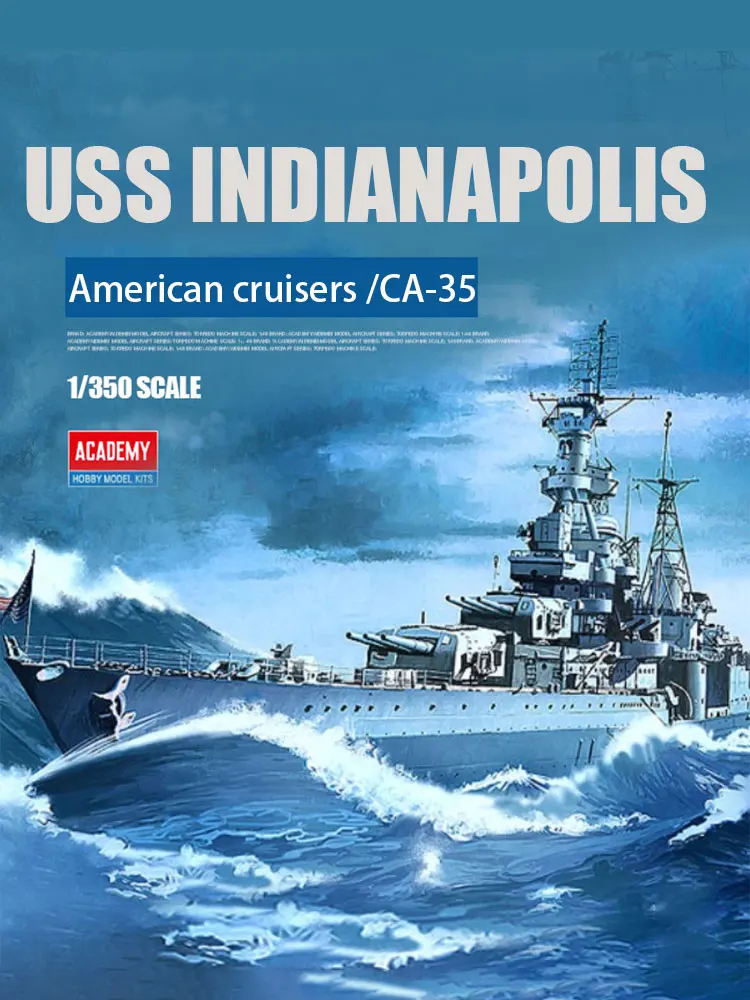 

Academy Assembled Ship Model Kit AC14107 USS Indianapolis Heavy Cruiser CA-35 1/350 scale