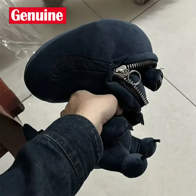 New Alien Xenomorph Shaped Zipper Mouth Plush Doll Plush Pillows Stuffed Toy Cartoon Trendy Toys Children Birthday Xmas Gift