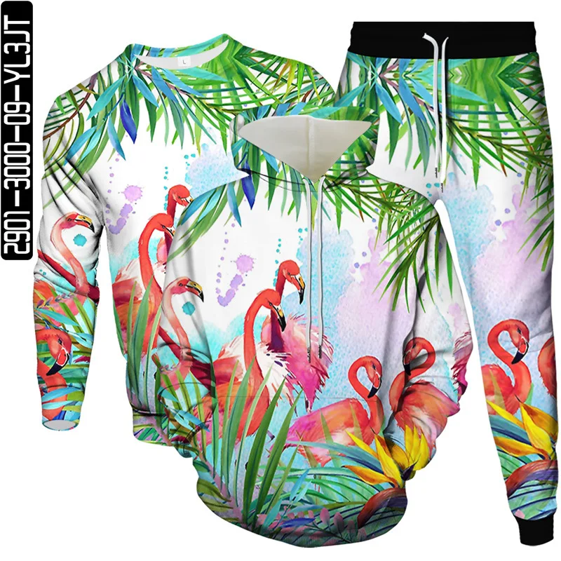 

Animal Bird Pigeon Parrot Owl Eagle Peacock Printed Men Tracksuit Hoodies Pants Sweatshirt 3Pcs Set Outdoor Casual Clothing Suit