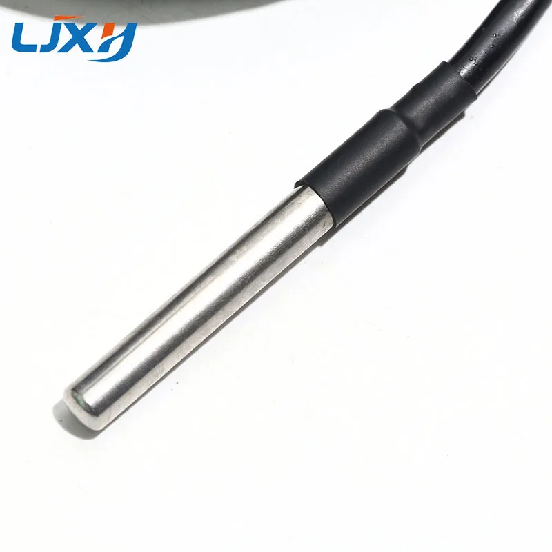 LJXH DS18B20 Digital Temperature Sensor 0.5m/1m/2m/3m/5m 3-cores PVC Shielded Cable SUS Encapsulated Probe 6x50mm -50~125℃