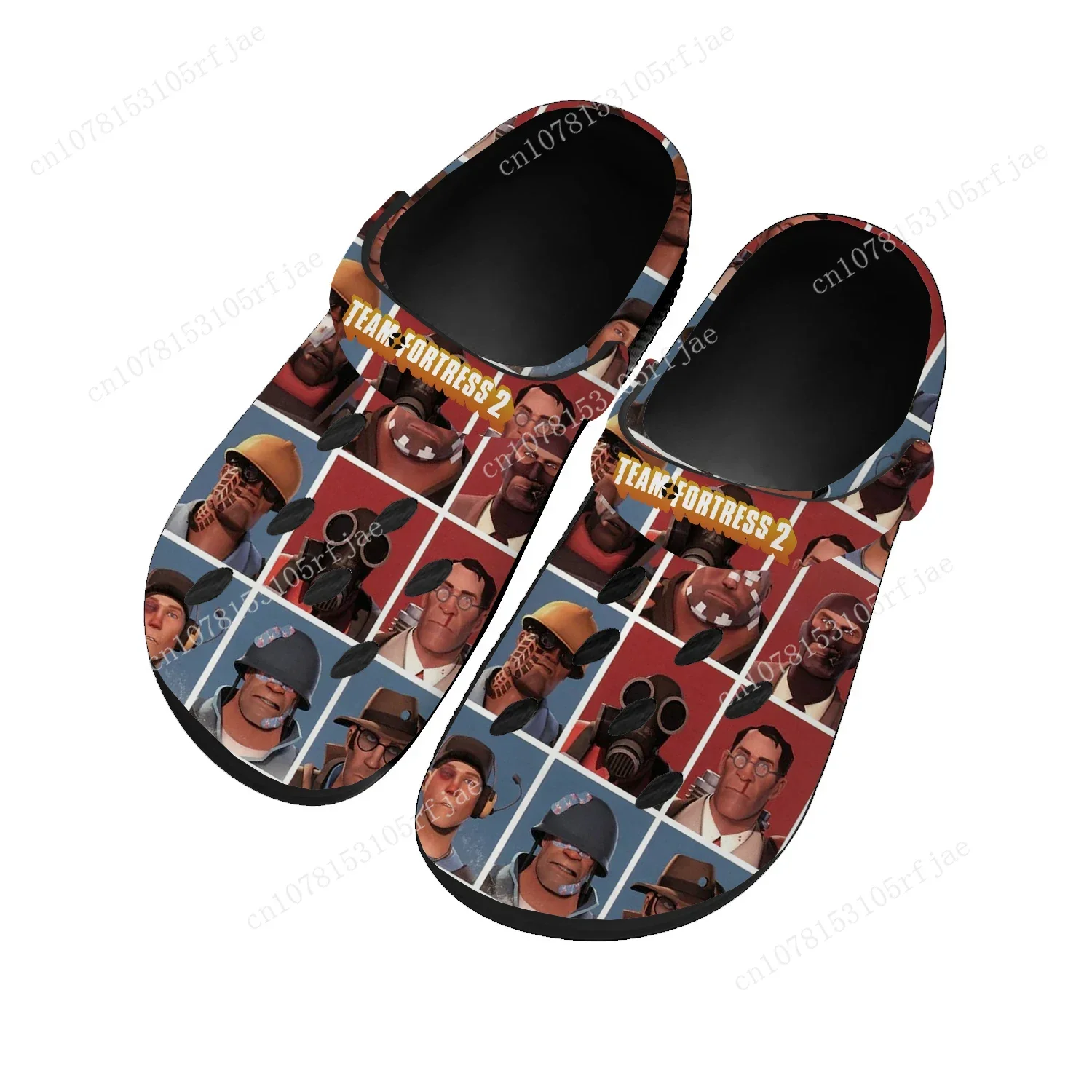 

Team Fortress 2 Home Clogs Cartoon Game Mens Womens Teenager Fashion Tailor Made Water Shoes Garden Beach Hole Slippers Sandals