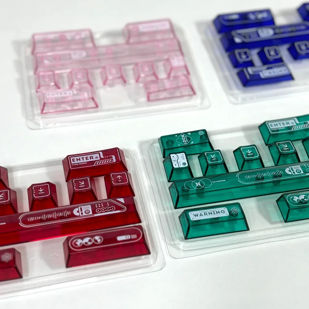 LongCheng Transparent Keycaps 10pcs Custom Cherry Profile Artisan Keycap Addition Cute Point Key Caps Mechanical Keyboard Gamer