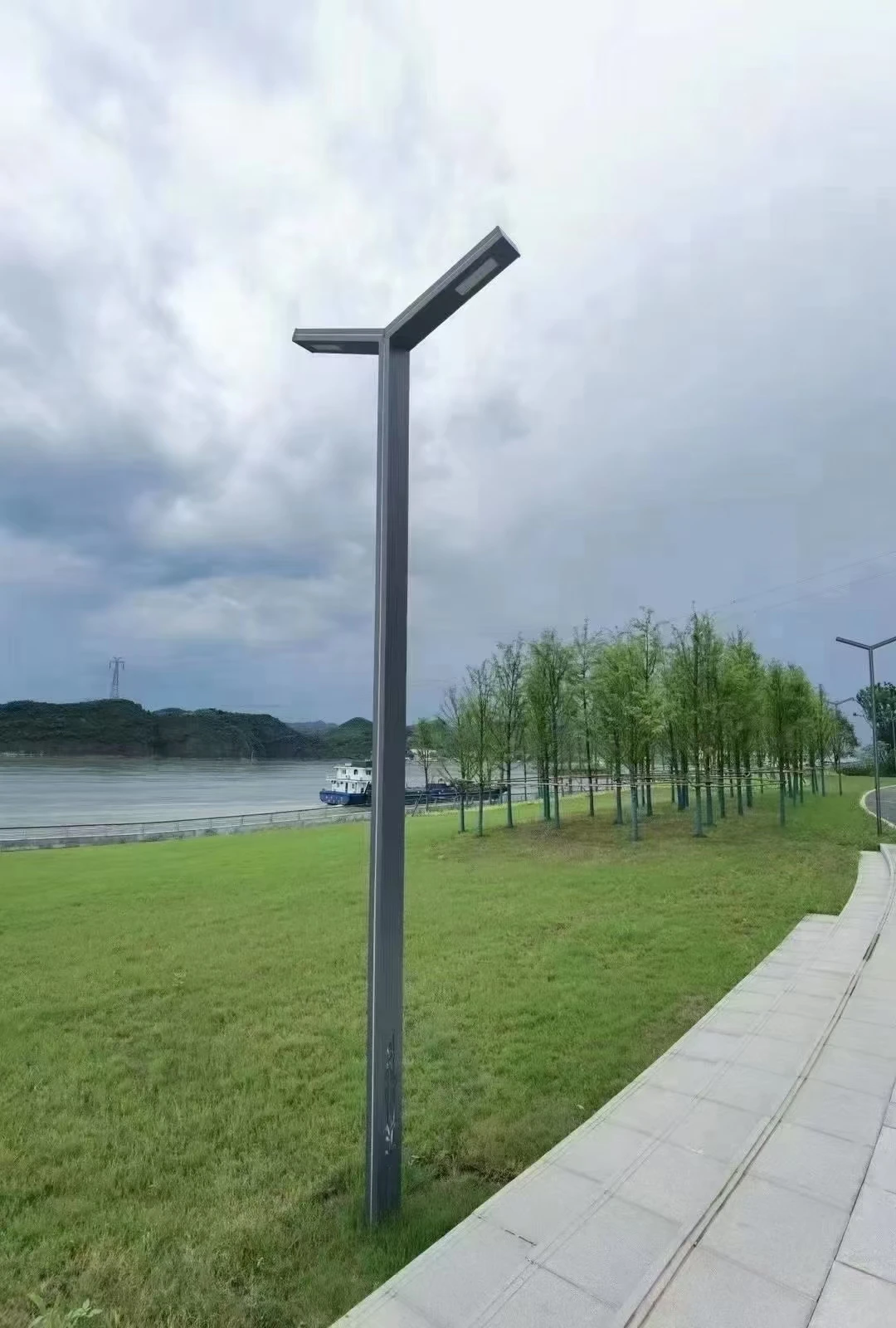 Lampu Tonggak Taman LED Bertenaga Surya Lampu Jalan Tenaga Surya Monokristalin dengan Catu Daya AC