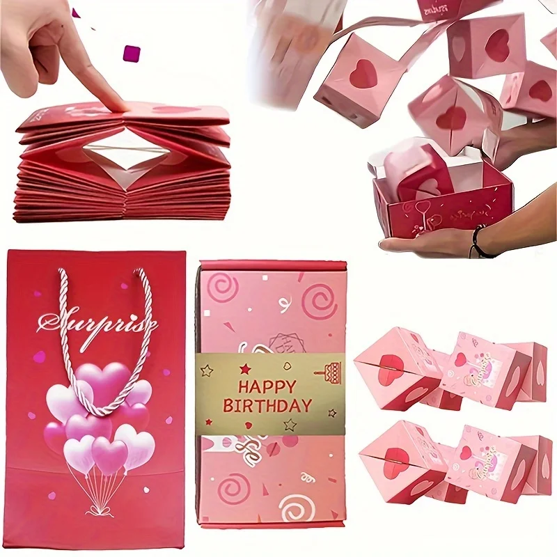 Pop-up Surprise Gift Box, Folding Bounce Money Red Packet Box, Novel Gift for Birthday Anniversary Valentine's Day