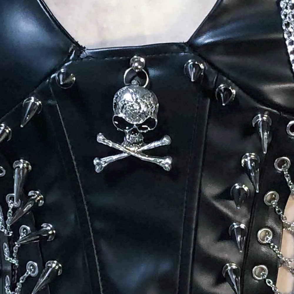 Goth Tops Grunge ALT Festival Bra with Spikes Gothic Tank Spiked Rave Outfits Punk Rock Clothes Emo Clothing Y2K T-shirt