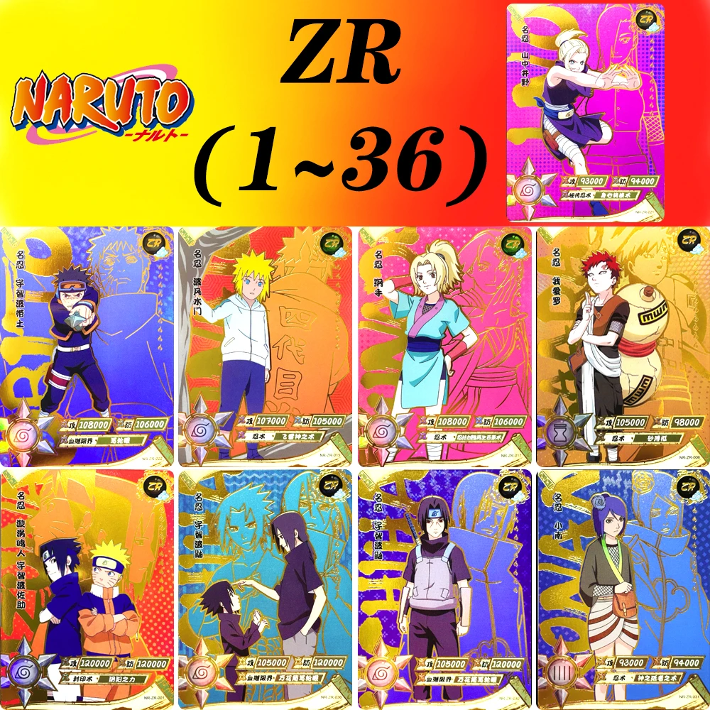 KAYOU NARUTO ZR CARD 1~36 series Anime characters Otsutsuki Kaguya Hyuga Hinata Collection card Christmas birthday gift toys