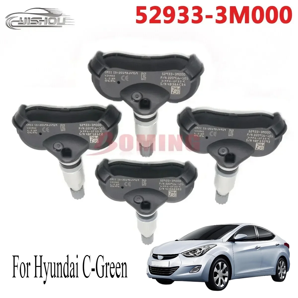 

TPMS 52933-3M000 автомобильный датчик давления в шинах, подходит для KIA Mohave Rio Sportage Hyundai C-Green 2010-2017 434 МГц