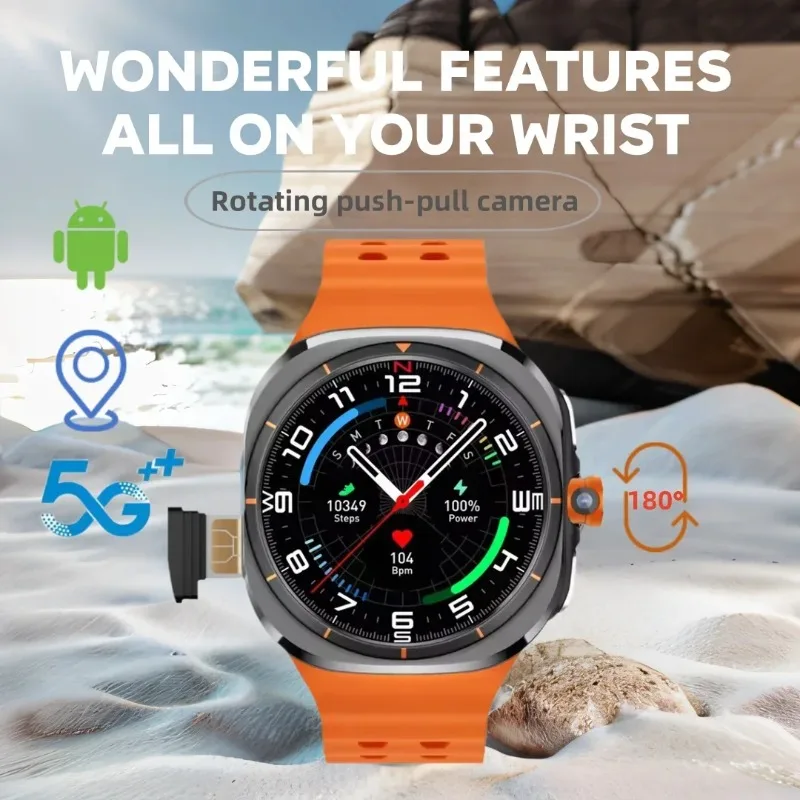 

2025 New W7 5GFitness Smart Watch Full Network GPS NFC Call Information Display Men's Sports Watch Application Download