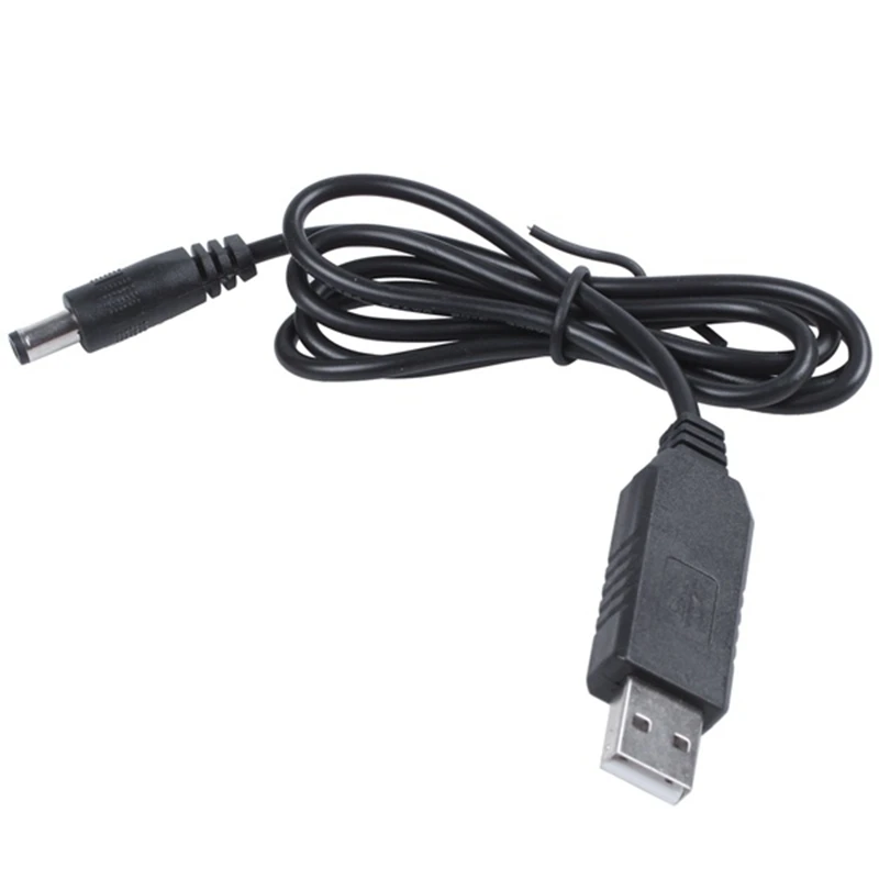 Convertisseur technique de baril CC, connecteur mâle, prise de câble d'alimentation Jack, câble USB vers CC, 1m, 5V vers DC 12V, 2.1mm x 5.5mm