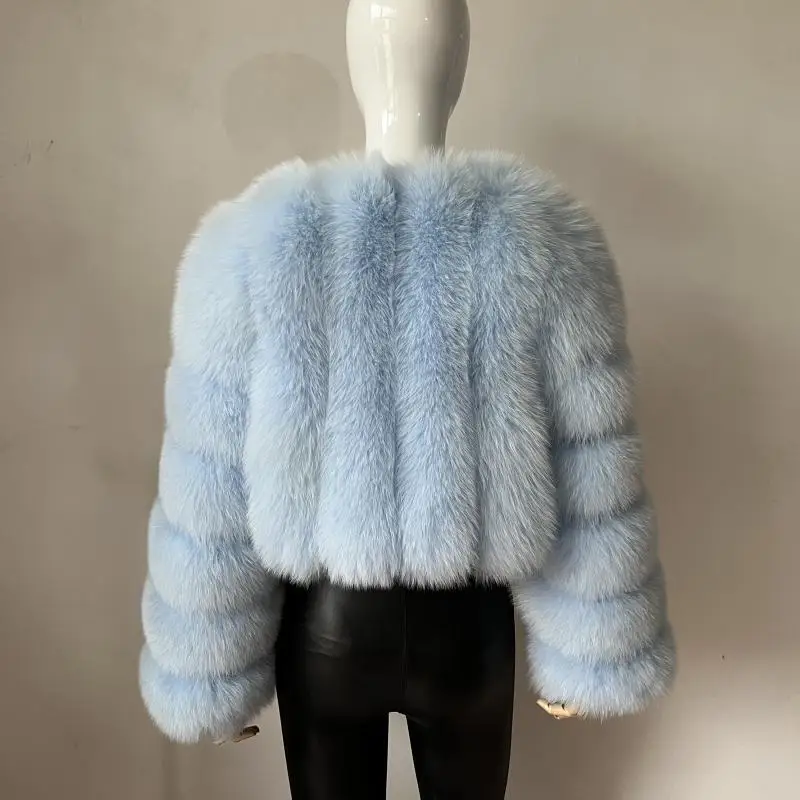 2023 New Short Style Real Fox Fur Coat Winter Woman Natural Warm Fashion Luxury