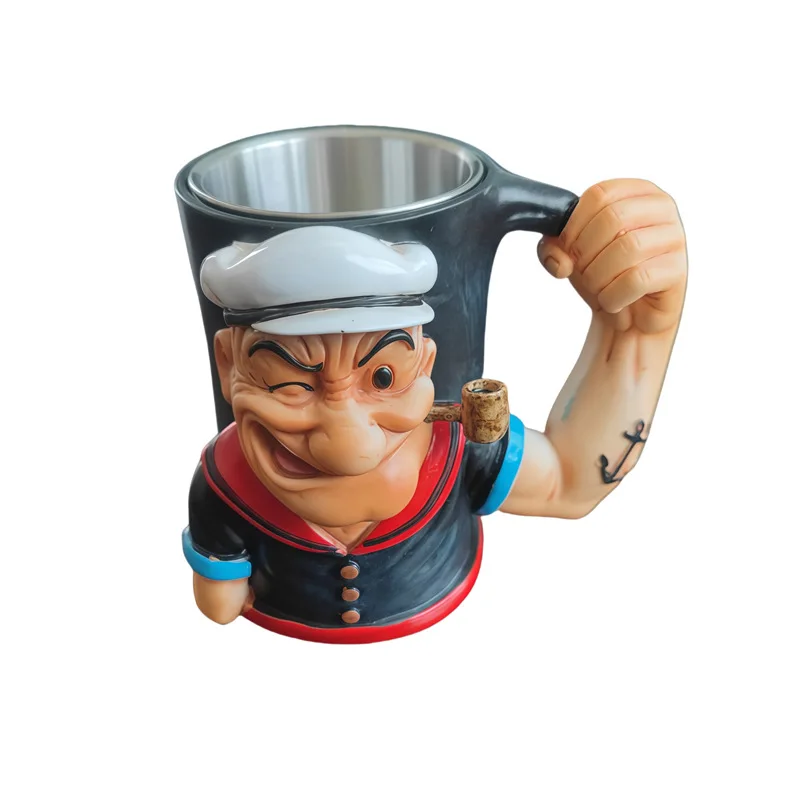 Strongman Mug Creative Resin Coffee Cup Cute and Cartoon Character Image Small Decorations for Home Living Room and Small Gift