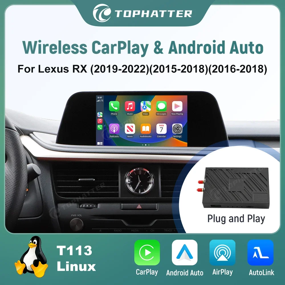 

Decoder Box For Lexus RX350 RX450 2015-2022 8" 7'' 10.3" 12.3" Car Screen carplay Android Auto Adapter Linux System