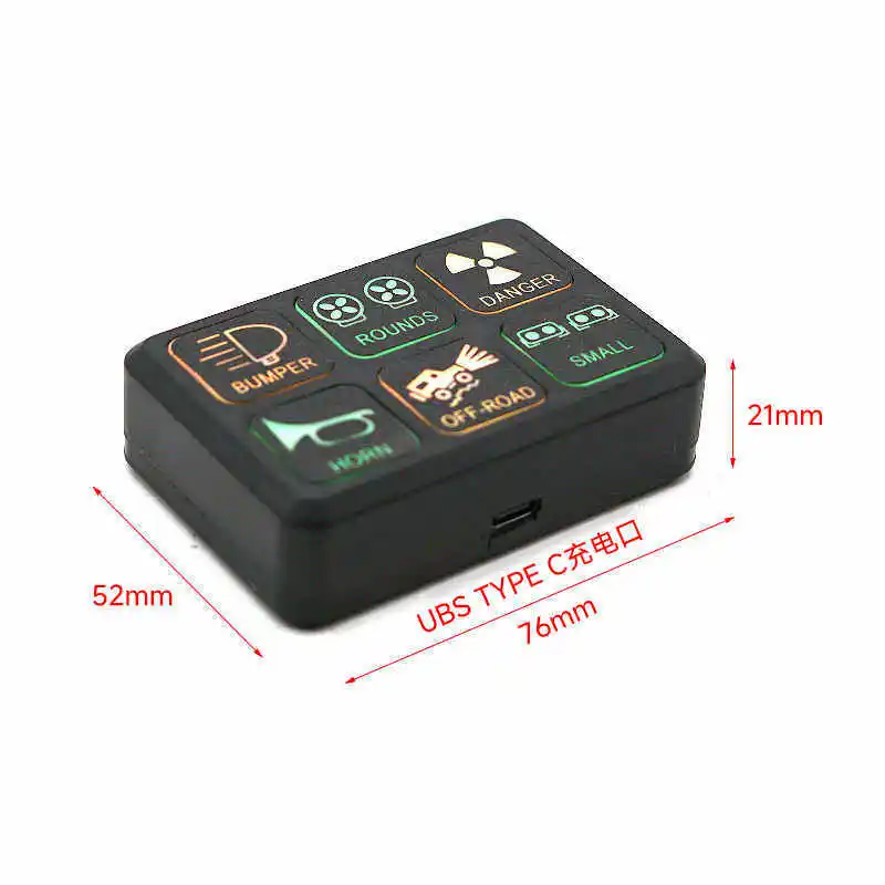 Car and home universal 12V wireless remote control 6 key remote transmitter USB charging backlight 433 frequency controller