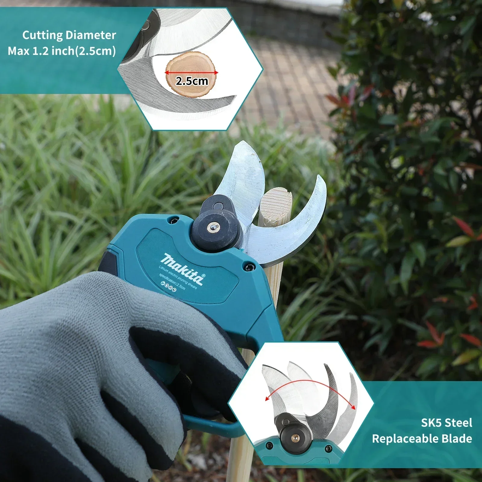 Original Makita MPP569 18V Brushless Cordless Electric Pruning Shears 25mm Cutting Lightweight Garden Tree Branch Pruner Scissor