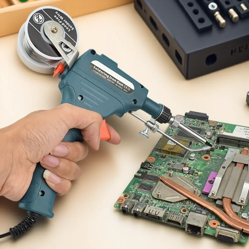 

Handheld Electric Soldering Iron Adjustable Temperature Welding Tool with Tin Feed for Repair 110V 220V