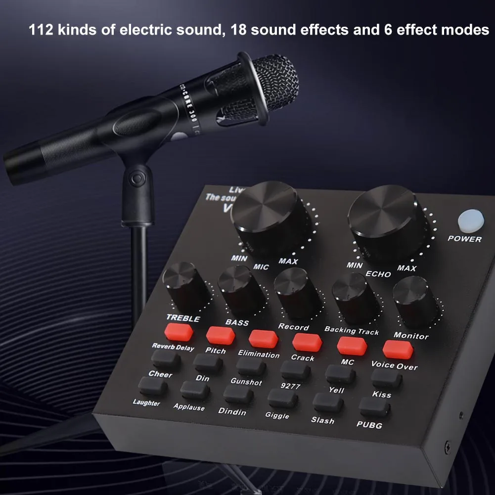V8 USB 5.0 การ์ดเสียงเสียง USB ชุดหูฟังภายนอกไมโครโฟน Webcast Live Broadcast การ์ดเสียง V8 การ์ดเสียง