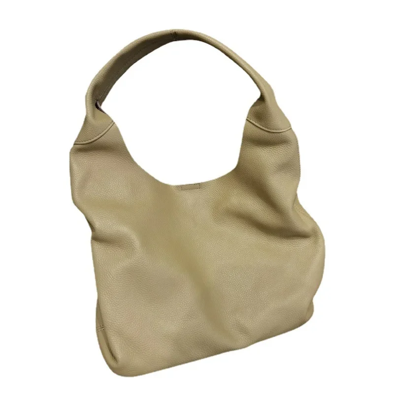 

Soft Cowhide Shoulder Female Tote Female Bag Large Capacity Bucket Mobile Phone Bag Female Bun Female Bag