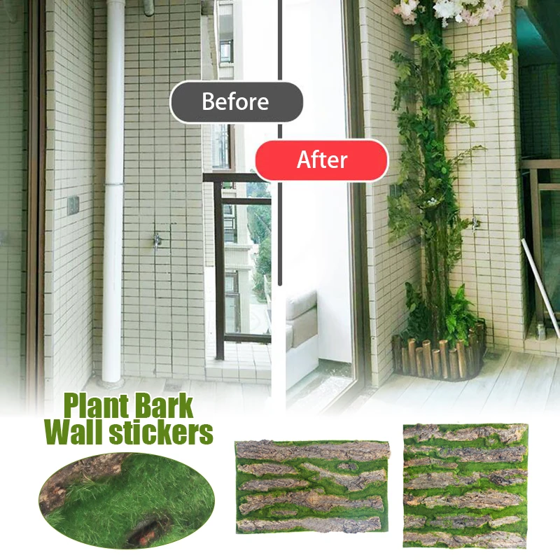 Diy Wall Decoration Green Plant Bark Artificial Bark Interior Balconies Landscaped with Fake Bark Pipes Shielded Pillar Cover