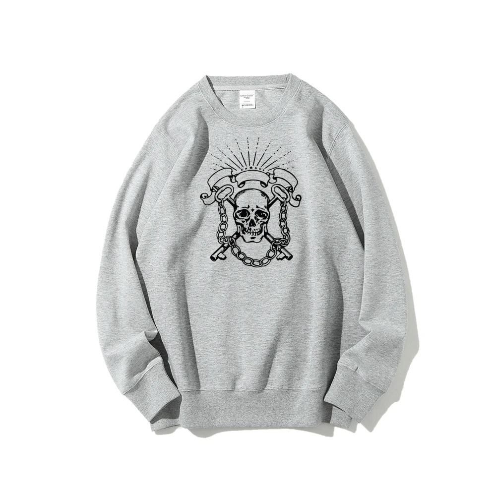 Deadly Skull with Chains Casual Daily Wear Unisex Sweatshirt with Multiple Colors Versatile Stylish Pullover New Arrival