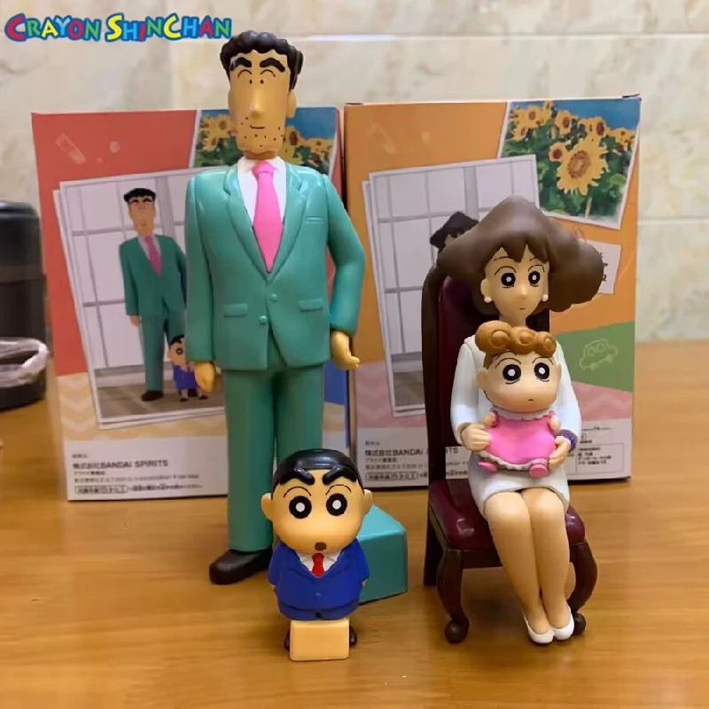 Crayon Shin Chan Family Anime Figure Nohara Shinji Misae Hiroshi Himawari Action Figurines Collection Pvc Model Statue Doll Toys