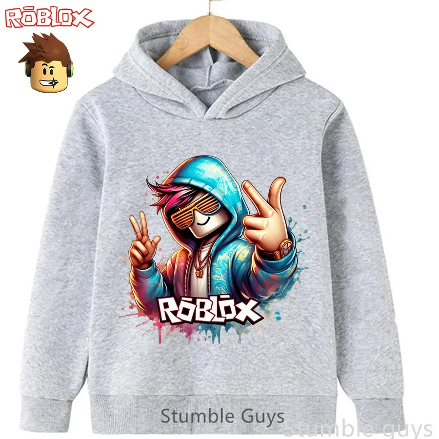 Niños Roblox otoño sudadera moda sudadera con capucha juego gráfico niños niñas traje casual de moda