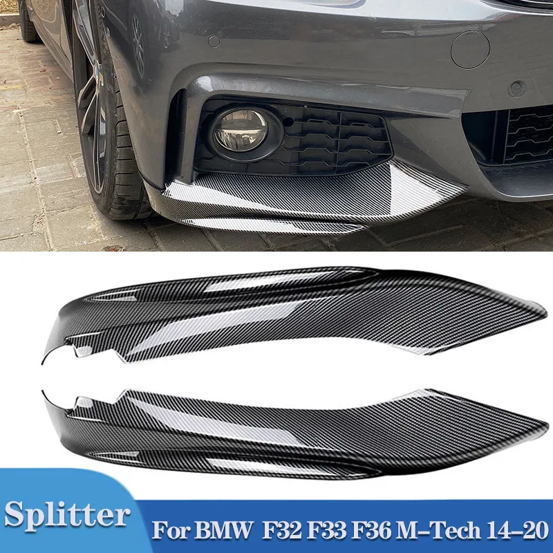 

Pulleco For BMW F32 F33 F36 M-Tech Gloss Black Car Front Bumper Side Splitter Cover Air Vent Intake Spoiler Canard Lip 14-20