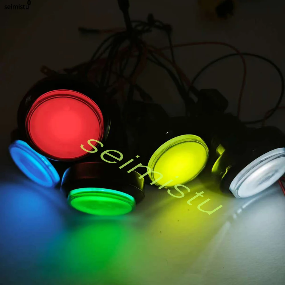 1 stücke 45mm Push Button Arcade-Taste Led Micro Schalter 12V Power-Taste Schalter Set Grün/gelb/Rot/Weiß/Blau – Detail 1
