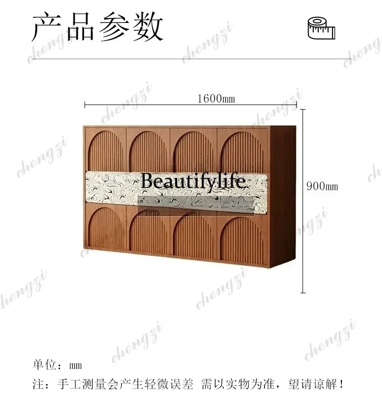 N138Medieval striped simple entrance cabinet entry living room wood color locker size can be customized, furniture