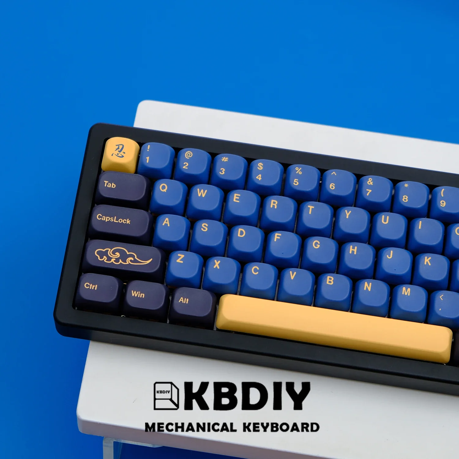 

KBDiy GMK Keycaps PBT GMK Blue Samurai Keycap Custom Similar MOA KOA Profile for Gaming Mechanical Keyboard 130 Keys/Set for MX