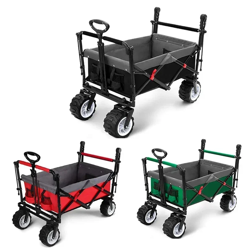 Outdoor Beach Picnic Camping Garden Trail Foldable Collapsible Utility Cart Wagon With Replace Cover