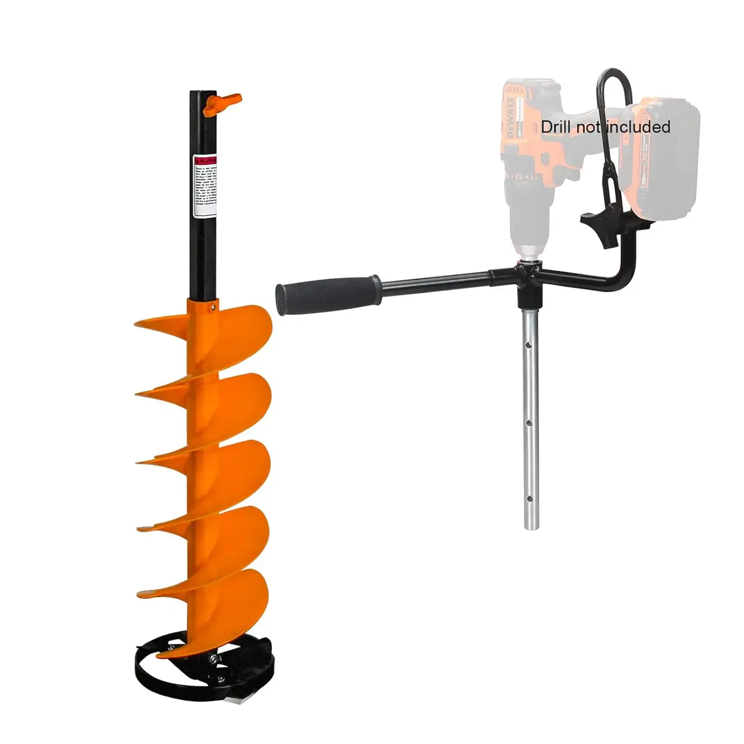Lightweight Nylon Ice Auger Combo with Universal Adapter and 14" Extension for Electric Drills