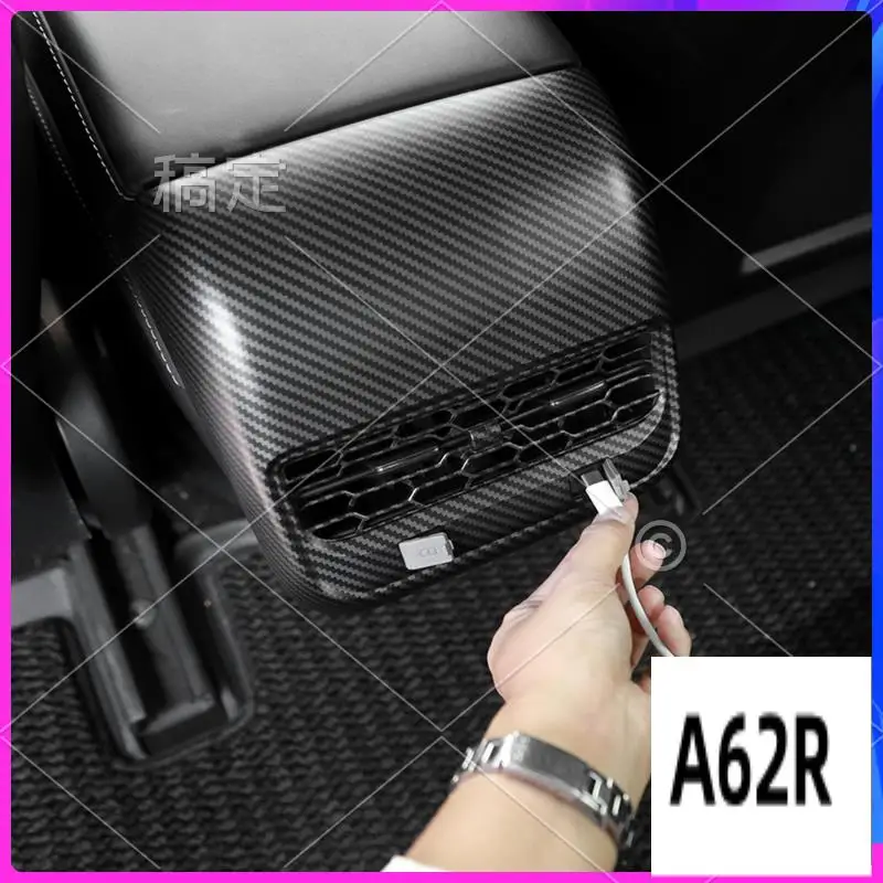 

R2-For Tesla Model 3 Model Y 2021-2023 Car Rear Air Condition Vent Outlet Cover Trim Interior Replacement Parts Accessories ABS