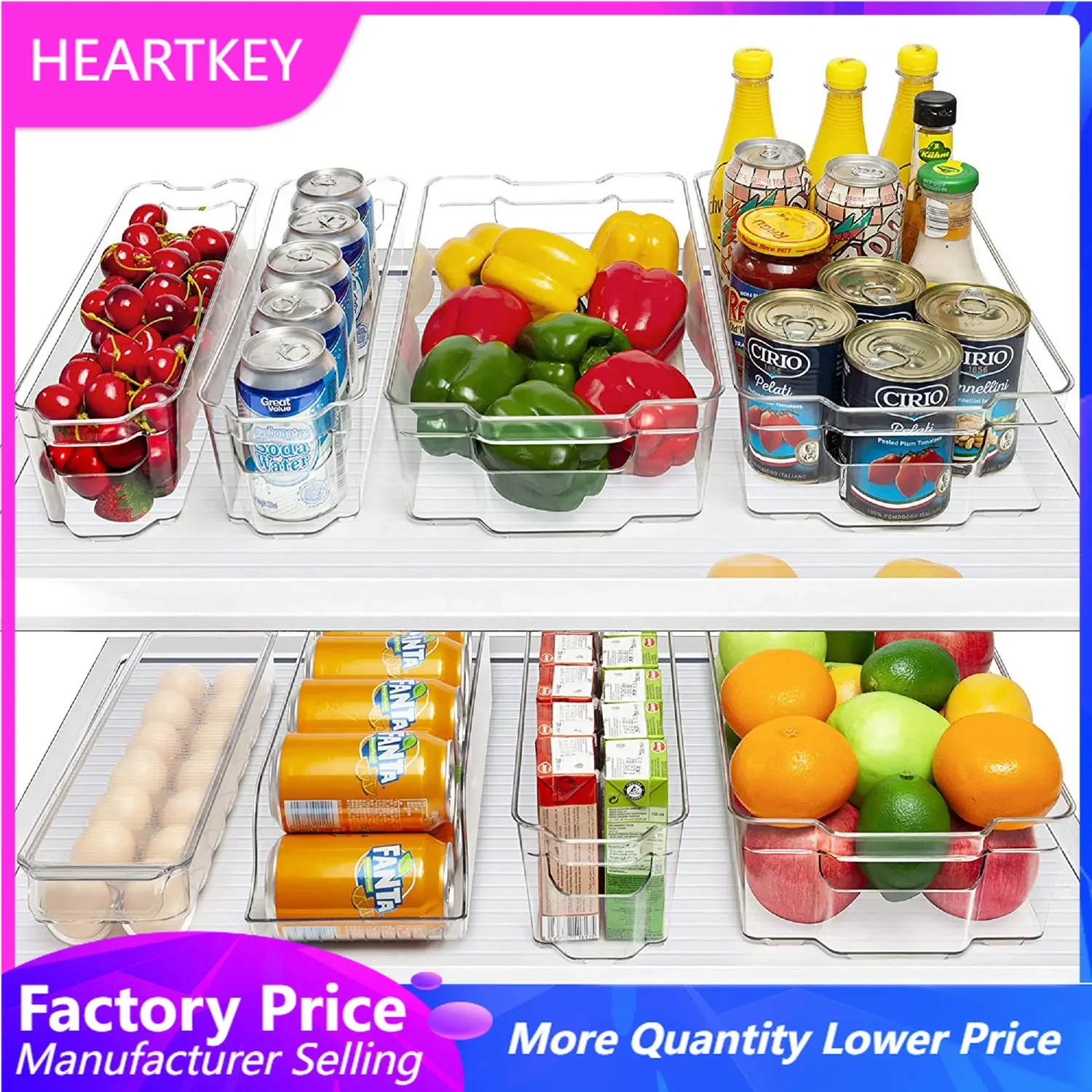 

Fridge Organizer Containers Refrigerator Food Storage Rack Transparent Box Separate Freezer Drawer Fresh-keeping Kitchen Gadgets