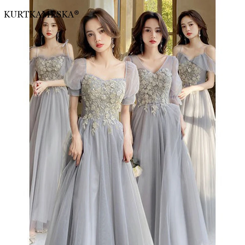 Robes de mariée de luxe françaises pour mariée, élégantes et Sexy, longue robe de bal, robe de spectacle pour femmes, robe de groupe de sœurs, 2026