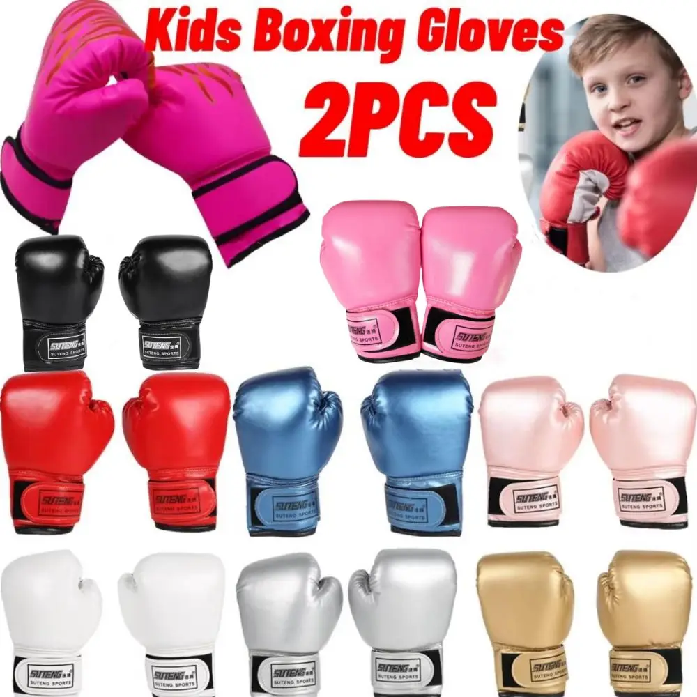 

2 шт., детские боксерские перчатки из искусственной кожи, боксерская груша для детей, детские тренировочные боевые перчатки ММА, детский подарок, профессиональный