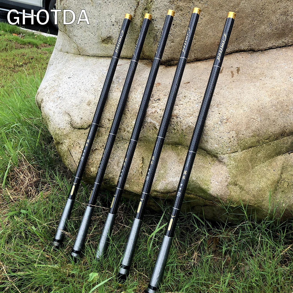 Carp Super Light Carbon Fishing Rod 3.6/4.5/5.4/6.3/7.2M PortableTelescopic Stream Fishing Pole Closed Length 73cm Fishing Tool