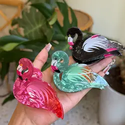 New Fashion Acrylic Animal Flamingo Cute Hair Clips Claw For Women Female Hair Accessories