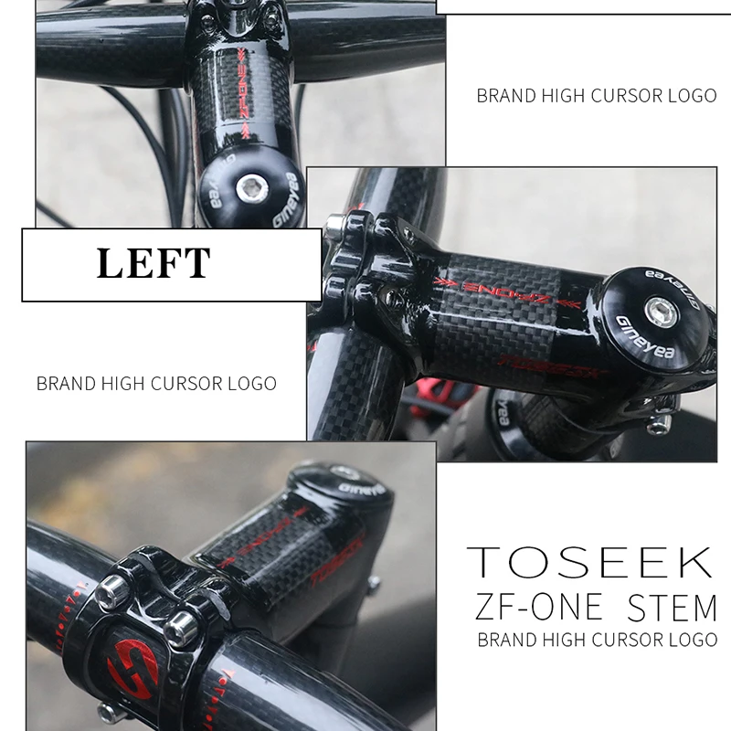 Toseek Carbon + Aluminum Alloy Stem 10/17/25/35 Degree MTB Handlebar Stem Power 31.8 Mm Ultralight Bicycle Handlebar Stems Table