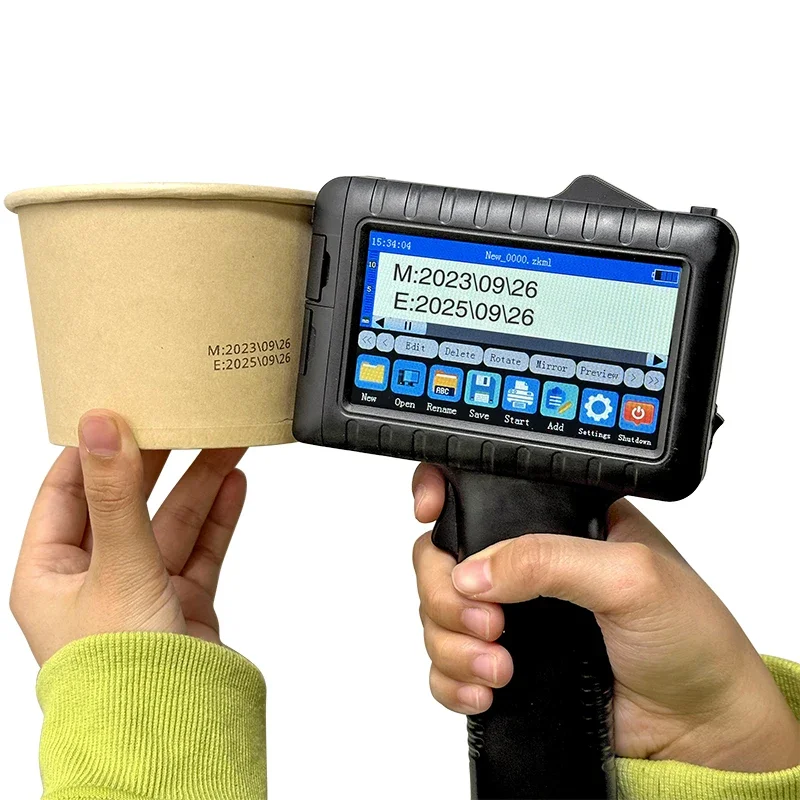 

TIJ Portable Handheld Inkjet Printer Barcode QR Glass Bottle Expiry Batch Date Code Printing Machine