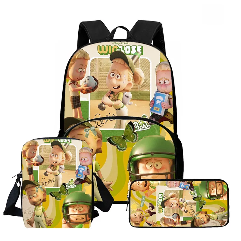 Cartoon Win or Lose schoolrugzak met schoudertassen Potloodtassen voor de kleuterschool, lichtgewicht schooltassen voor jongens en meisjes