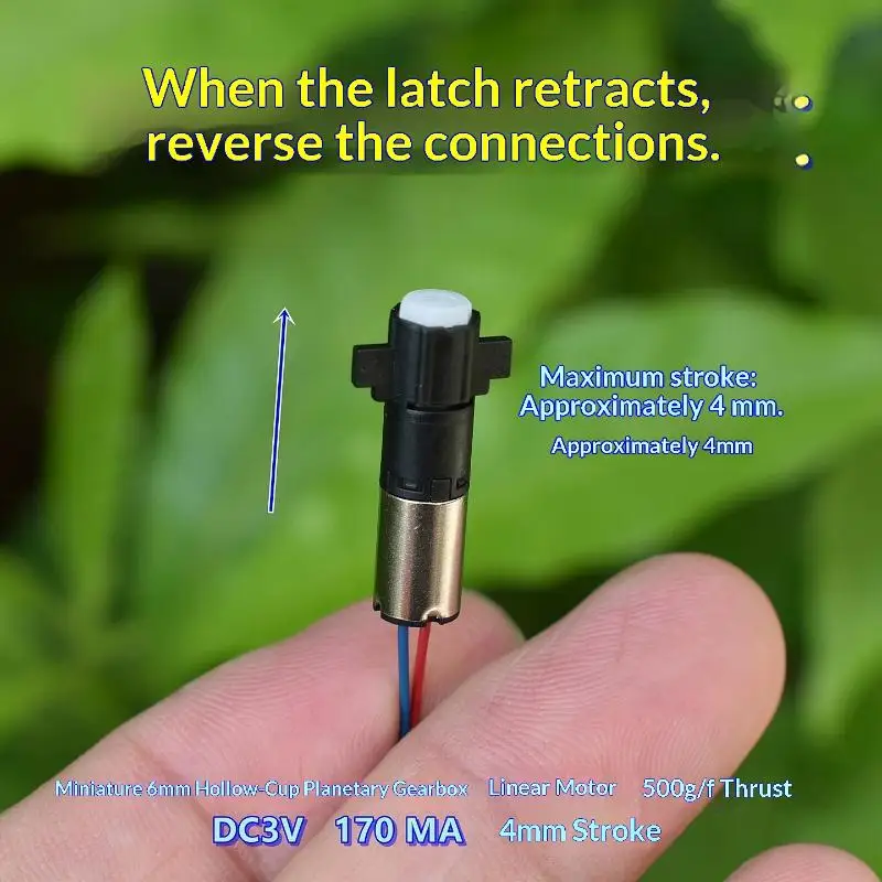 Stroke 4mm Tiny Linear Actuator DC 1.5V-3.7V 3V Mini 6mm Coreless Planetary Gear Motor 500g/f Thrust For Fingerprint Lock