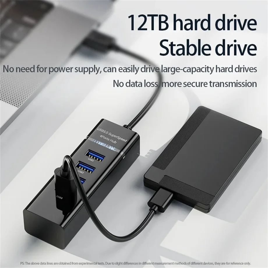 

USB Hub 4 Port USB Hub Extender 2.0 3.0 Fast Speed Splitter Adapter Power 4 In 1 Docking Station USB Cable Computer PC laptop
